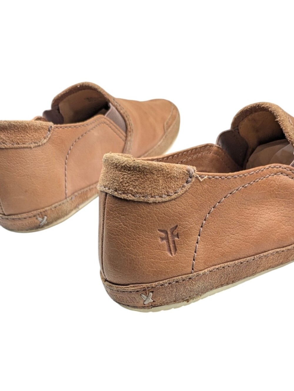 Frye Dean Artisan Leather Flats Tan Distressed Loafers Women’s 8.5 S4128 - Picture 11 of 12